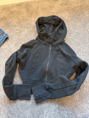 Lululemon Cropped Black Zip Hoodie with Hood